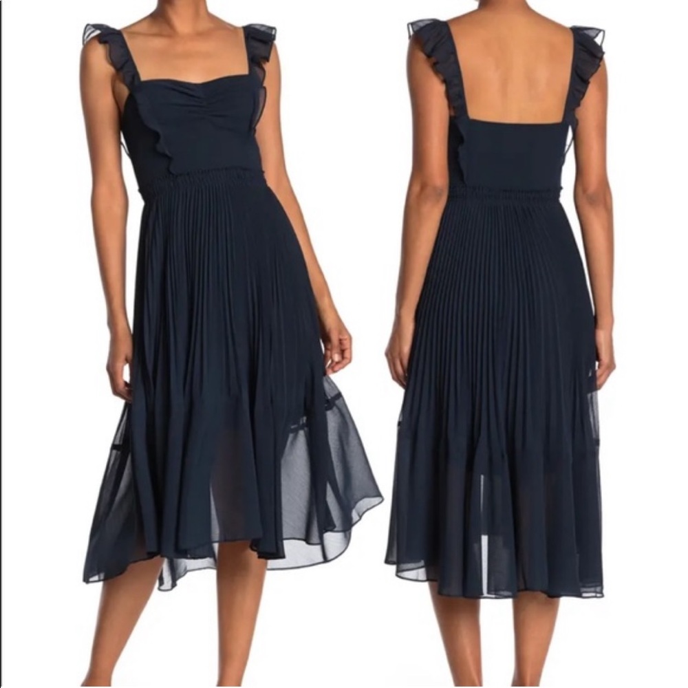 (Orig $298!) Club Monaco Pleated Flounce Dress